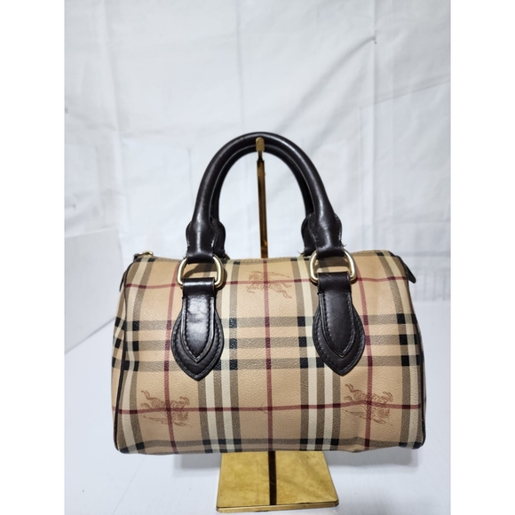 BURBERRY Nova Check Coated Canvas Shoulder Bag Beige/Black - Picture 3 of 16